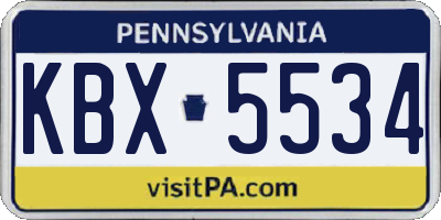 PA license plate KBX5534