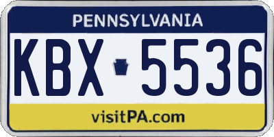 PA license plate KBX5536