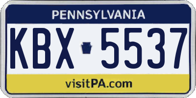 PA license plate KBX5537