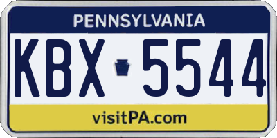PA license plate KBX5544