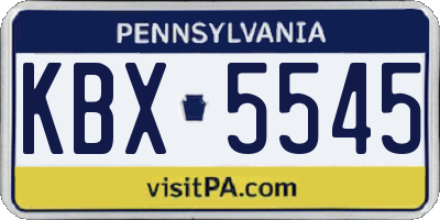 PA license plate KBX5545
