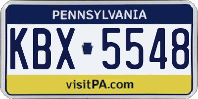 PA license plate KBX5548