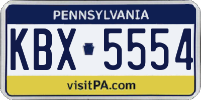 PA license plate KBX5554