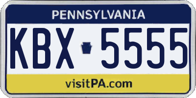 PA license plate KBX5555
