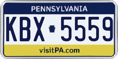 PA license plate KBX5559