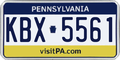 PA license plate KBX5561