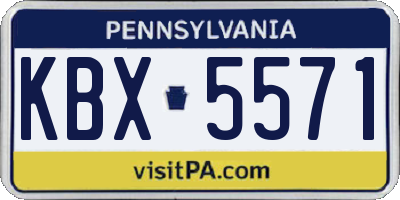PA license plate KBX5571