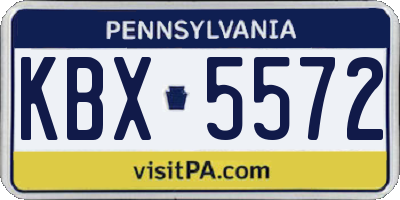PA license plate KBX5572