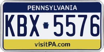 PA license plate KBX5576