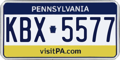 PA license plate KBX5577