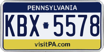 PA license plate KBX5578