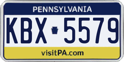 PA license plate KBX5579