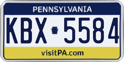 PA license plate KBX5584