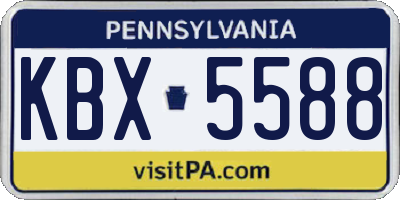 PA license plate KBX5588