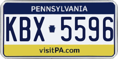 PA license plate KBX5596