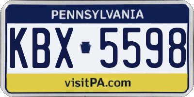 PA license plate KBX5598