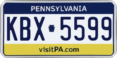 PA license plate KBX5599