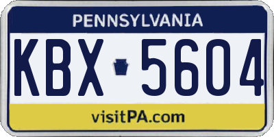 PA license plate KBX5604