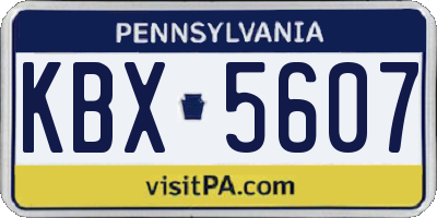 PA license plate KBX5607