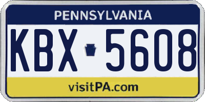 PA license plate KBX5608