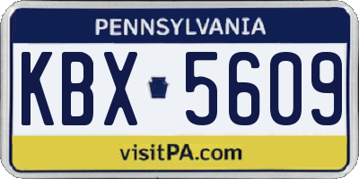 PA license plate KBX5609