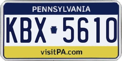 PA license plate KBX5610