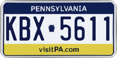 PA license plate KBX5611