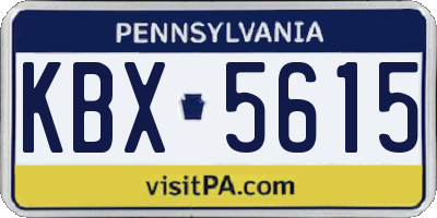 PA license plate KBX5615