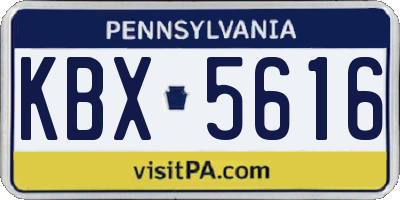 PA license plate KBX5616