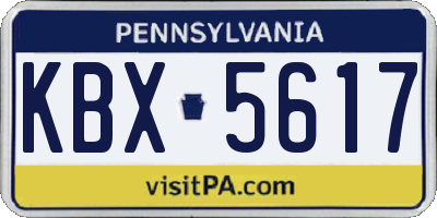 PA license plate KBX5617