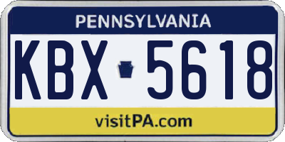 PA license plate KBX5618