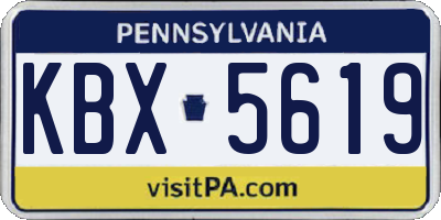 PA license plate KBX5619