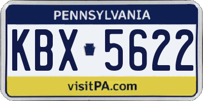 PA license plate KBX5622