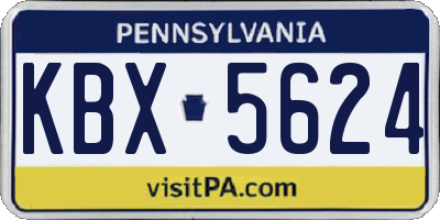 PA license plate KBX5624