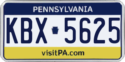 PA license plate KBX5625