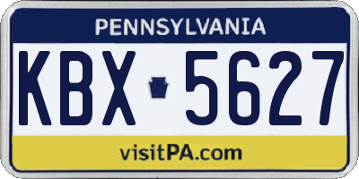 PA license plate KBX5627