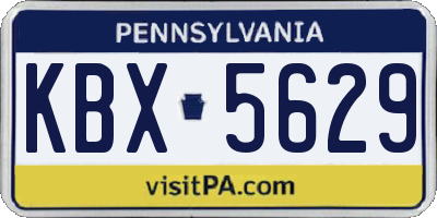 PA license plate KBX5629