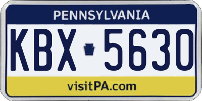 PA license plate KBX5630