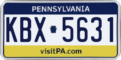 PA license plate KBX5631