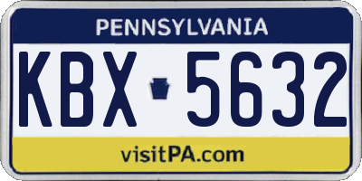 PA license plate KBX5632