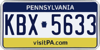 PA license plate KBX5633