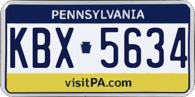 PA license plate KBX5634
