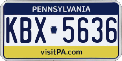 PA license plate KBX5636
