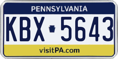 PA license plate KBX5643