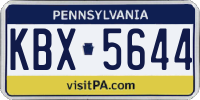PA license plate KBX5644