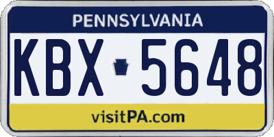 PA license plate KBX5648