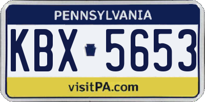PA license plate KBX5653
