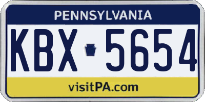 PA license plate KBX5654