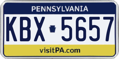PA license plate KBX5657