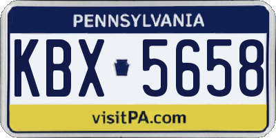 PA license plate KBX5658